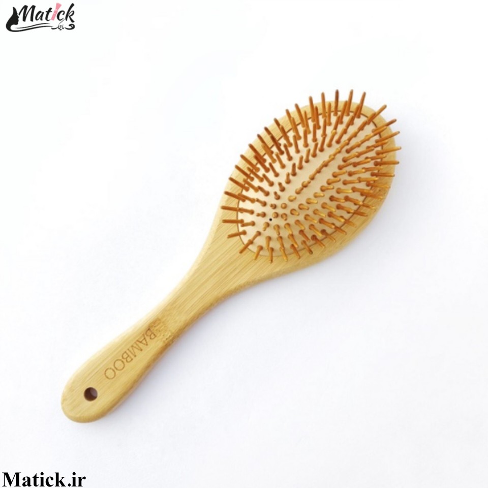 برس مو چوبی بیضی نوک‌ تیز بامبو