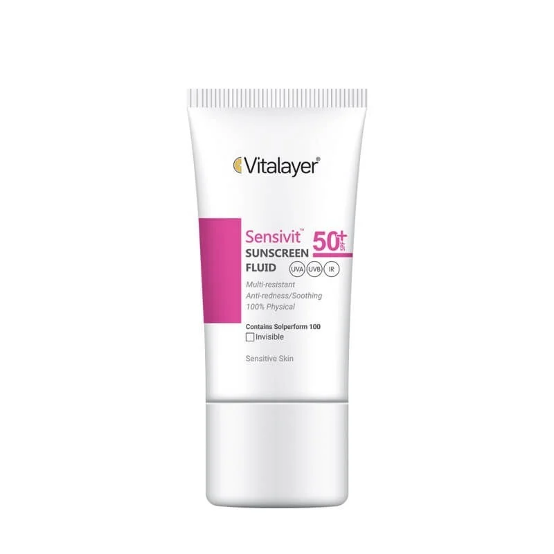 فلوئید ضد آفتاب پوست حساس ویتالیر SPF50 (صورتی)