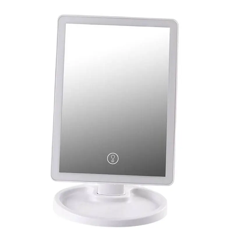 آینه آرایشی چراغ دار رومیزی مدل LED دار (باتری خور)