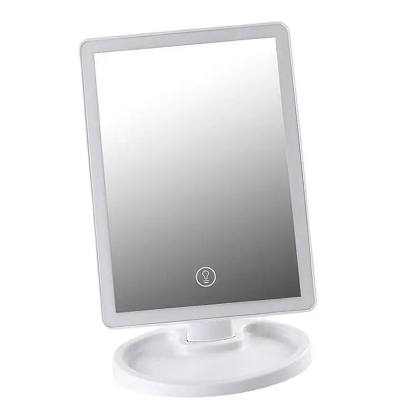 آینه آرایشی چراغ دار رومیزی مدل LED دار (باتری خور)